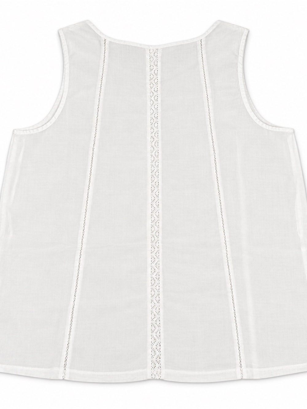 Adiva White Cotton Crochet Medallion Sleeveless Top XL - Picture 4 of 4